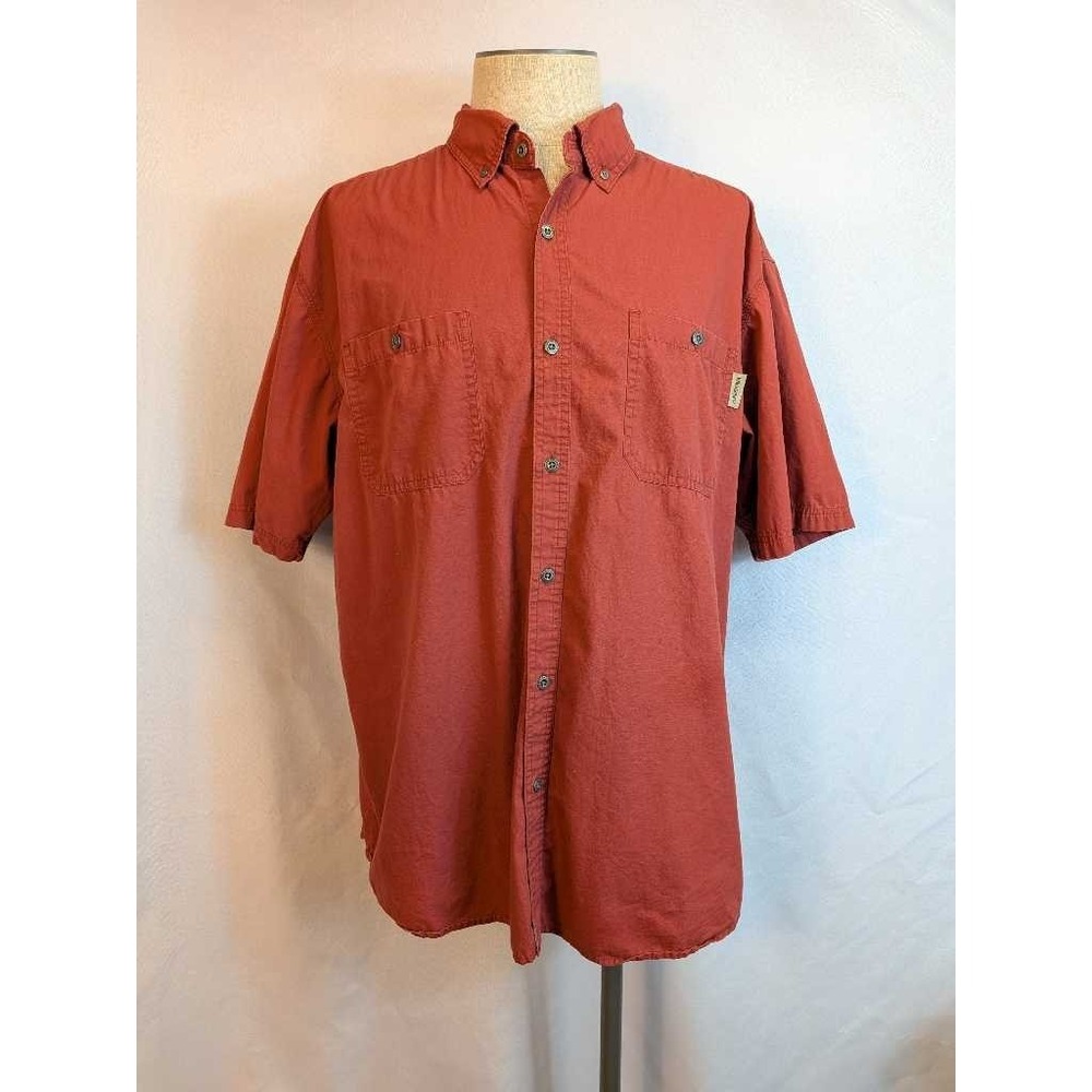 Wolverine Short Sleeve Button Up Shirt Men's XXL Red Casual‎ Workwear Cotton